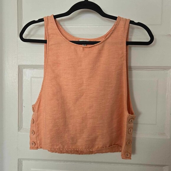 I love H81 Tops - I love H81 Peach cropped tank size Small